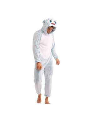 🎃 L • Briefly Stated • Light Blue and White Yeti (Abominable Snowman)Onesie
